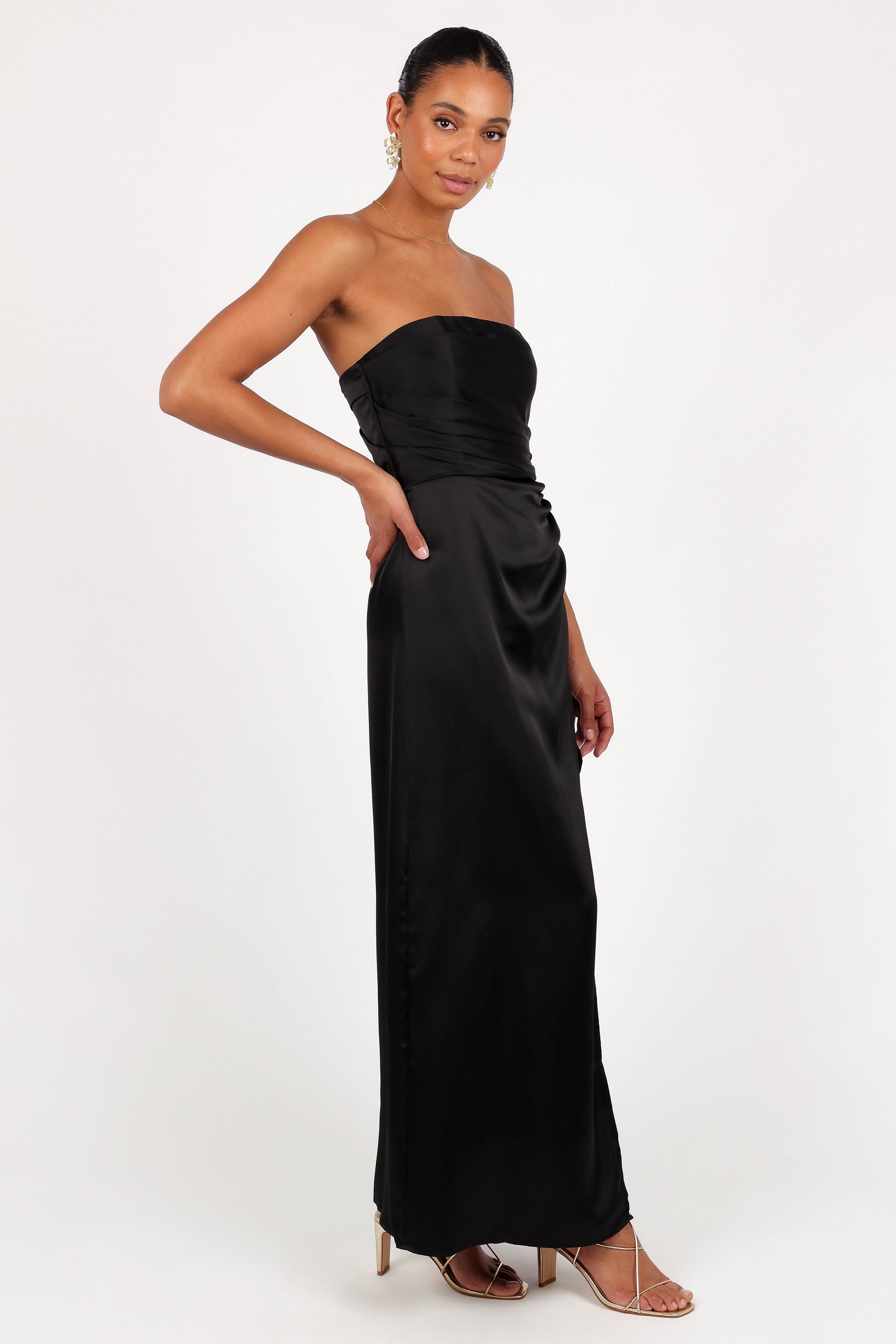 Petal and Pup USA DRESSES Kara Strapless Maxi Dress - Black