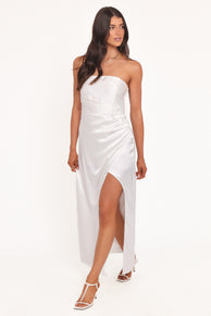 Petal and Pup USA DRESSES Kara Strapless Maxi Dress - White