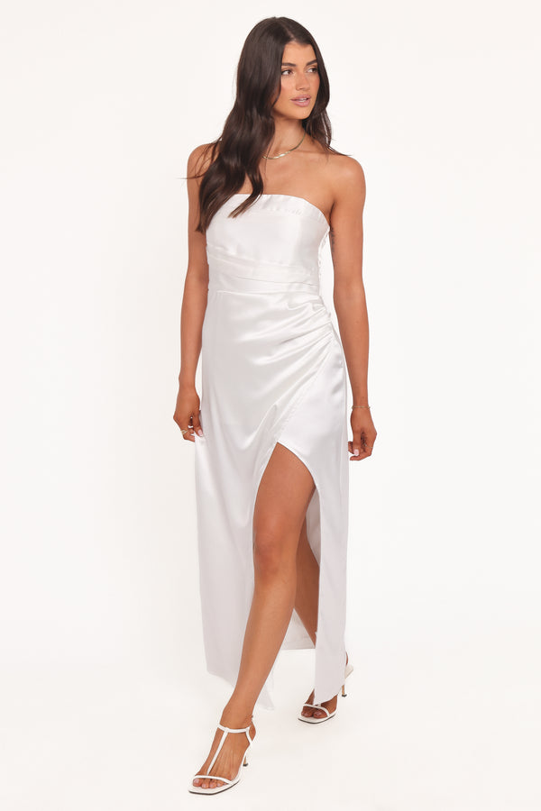 Petal and Pup USA DRESSES Kara Strapless Maxi Dress - White