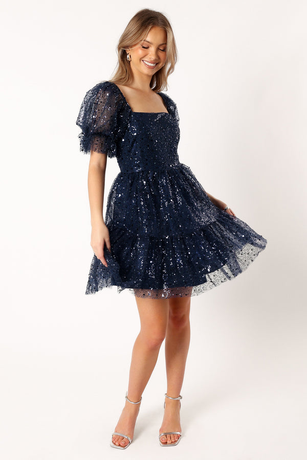 Petal and Pup USA DRESSES Karina Mini Dress - Navy