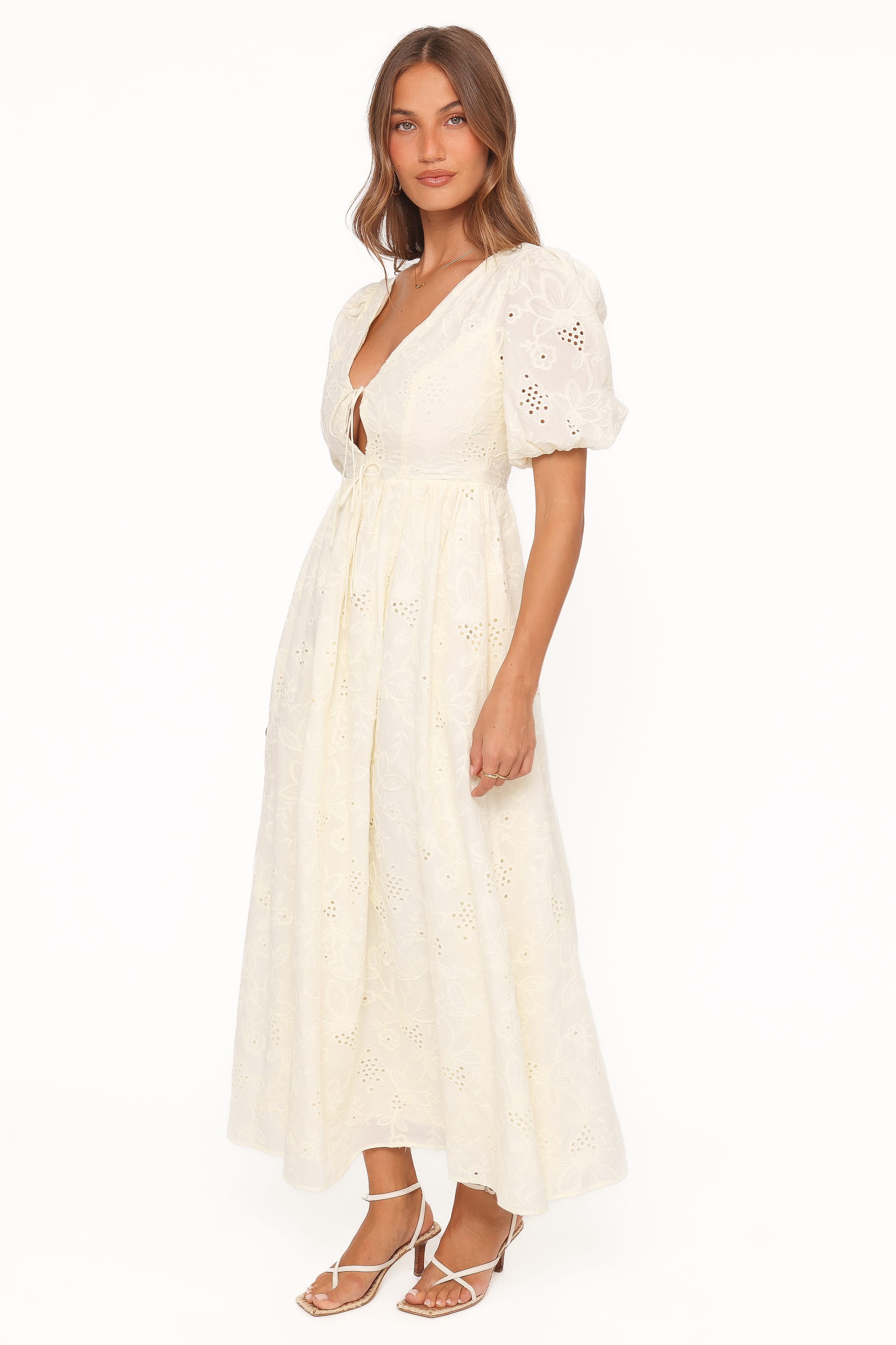 Petal and Pup USA DRESSES Karla Maxi Dress - Butter Yellow Broderie