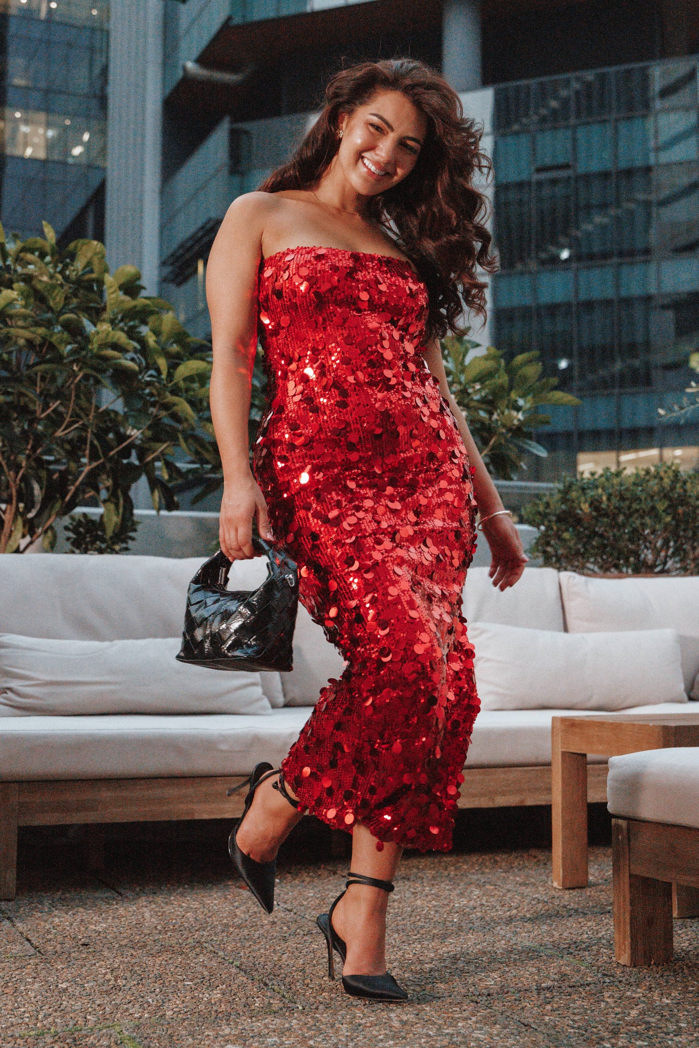 Karlie Strapless Sequin Maxi Dress