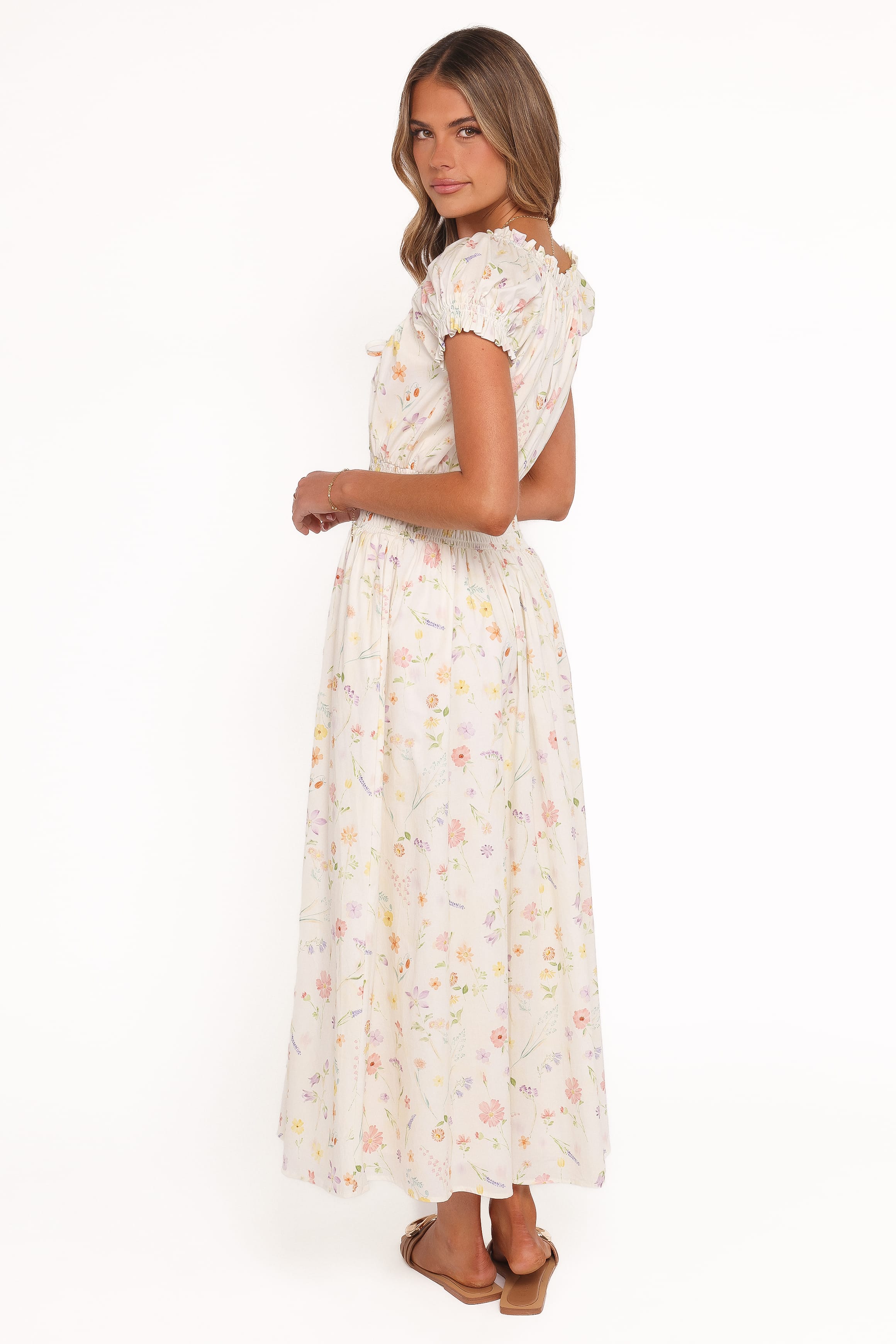 Petal and Pup USA DRESSES Katana Puff Sleeve Midi Dress - Floral