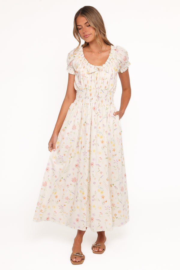 Petal and Pup USA DRESSES Katana Puff Sleeve Midi Dress - Floral