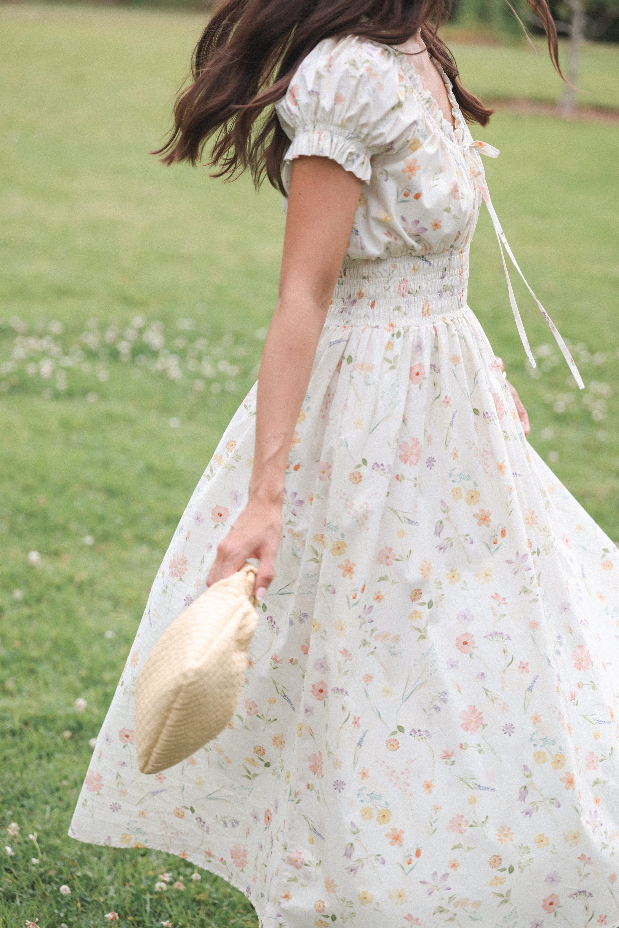 Petal and Pup USA DRESSES Katana Puff Sleeve Midi Dress - Floral