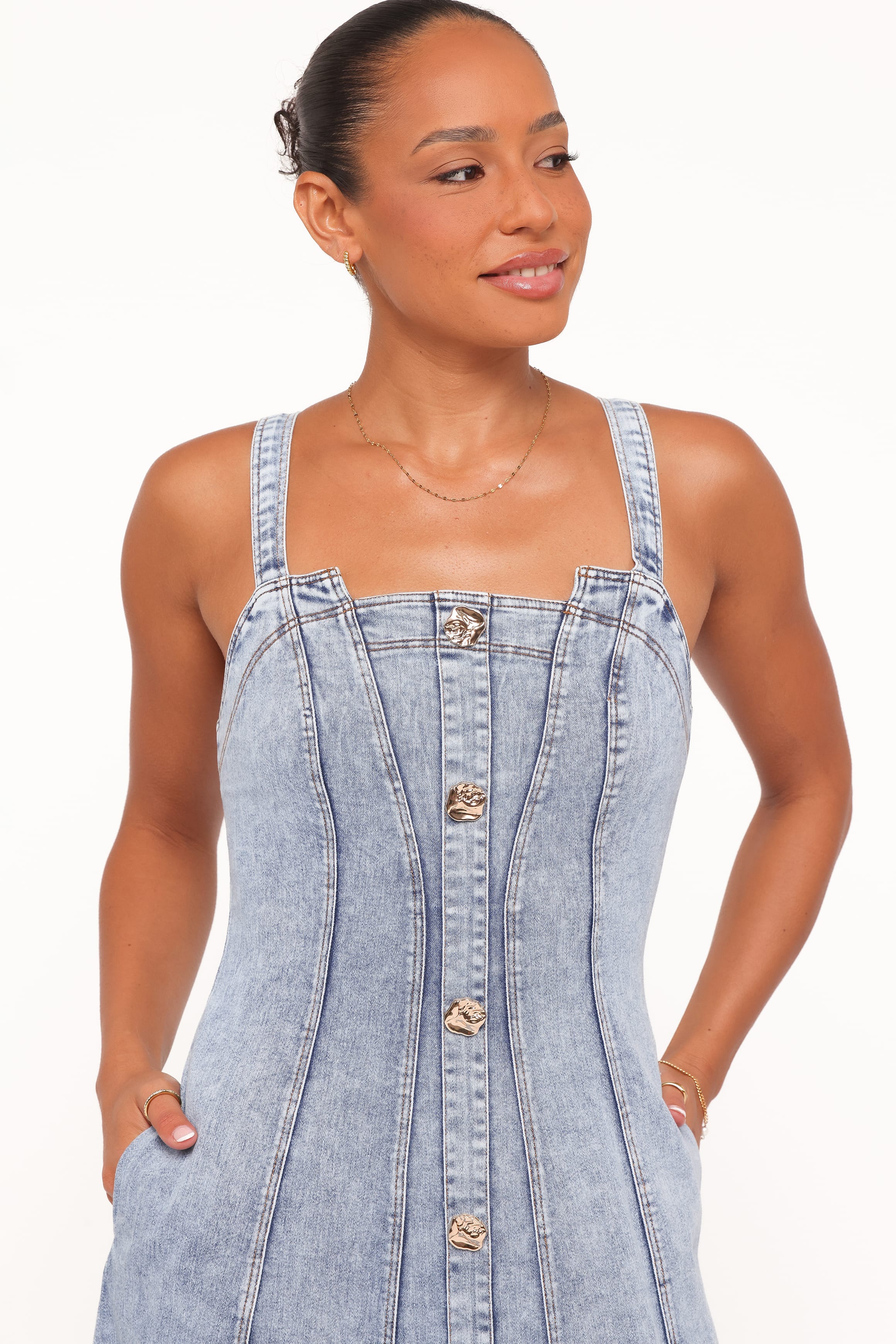 Petal and Pup USA DRESSES Katie Maxi Dress - Med Denim