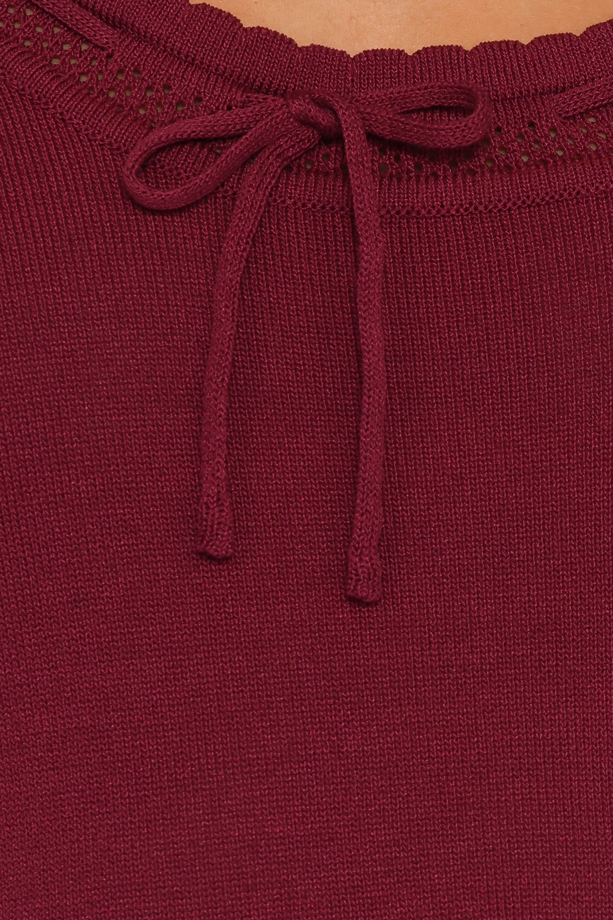 Petal and Pup USA DRESSES Kaylee Knit Long Sleeve Mini Dress - Burgundy