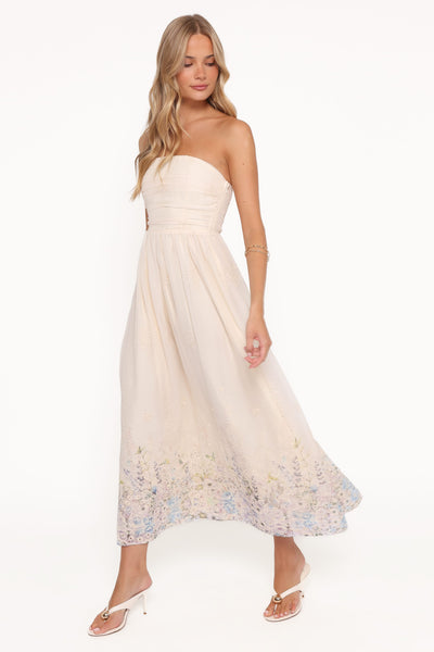 Kayt Strapless Dress - Embroidered Floral | Petal & Pup USA Kayt Strapless Dress - Embroidered Floral | Petal & Pup USA