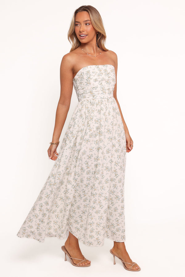 petal and pup beige dress Aubrey Cutout Midi Dress - Beige
