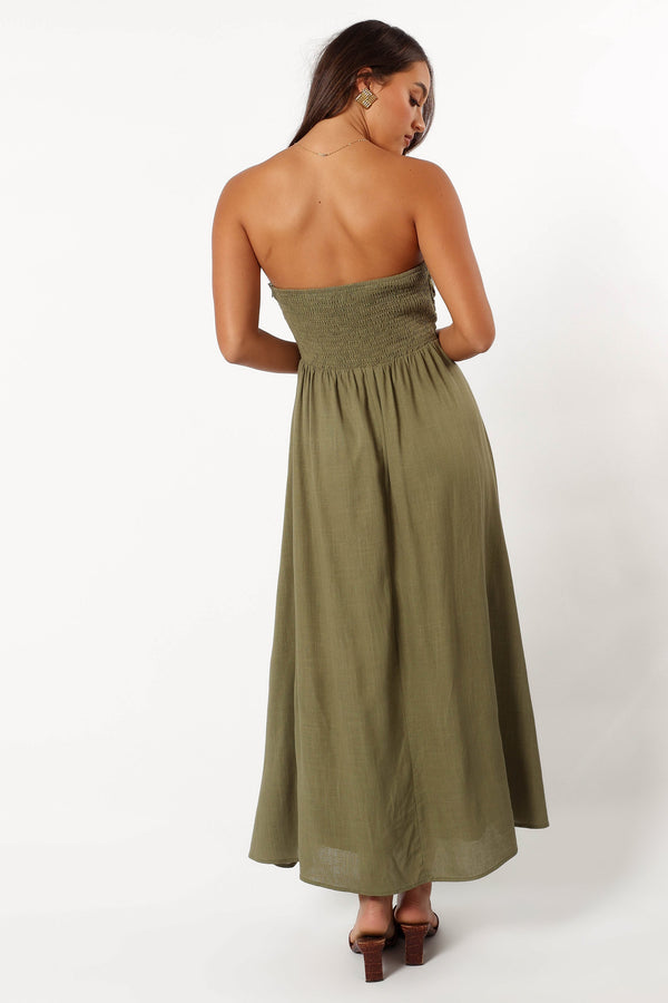 Petal and Pup USA DRESSES Kayt Strapless Dress - Olive Green