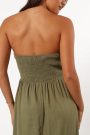 Petal and Pup USA DRESSES Kayt Strapless Dress - Olive Green