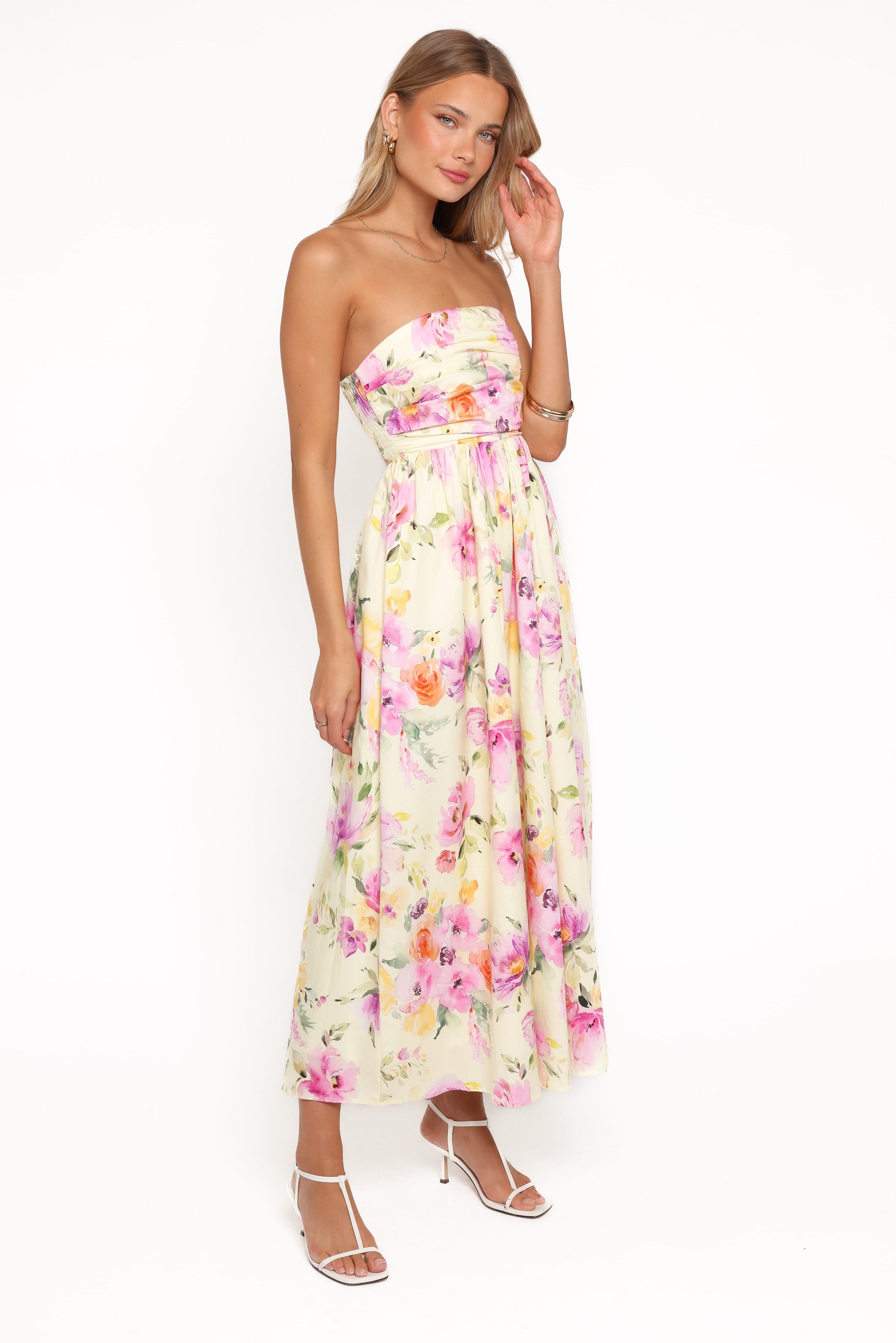 Petal and Pup USA DRESSES Kayt Strapless Dress - Yellow Petunia