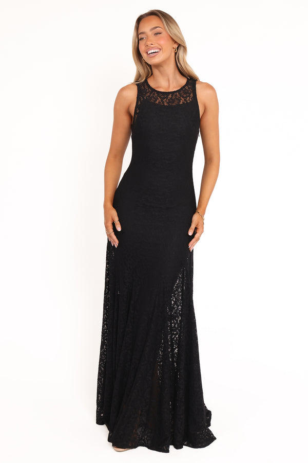 Petal and Pup USA DRESSES Keani Maxi Dress - Black Lace