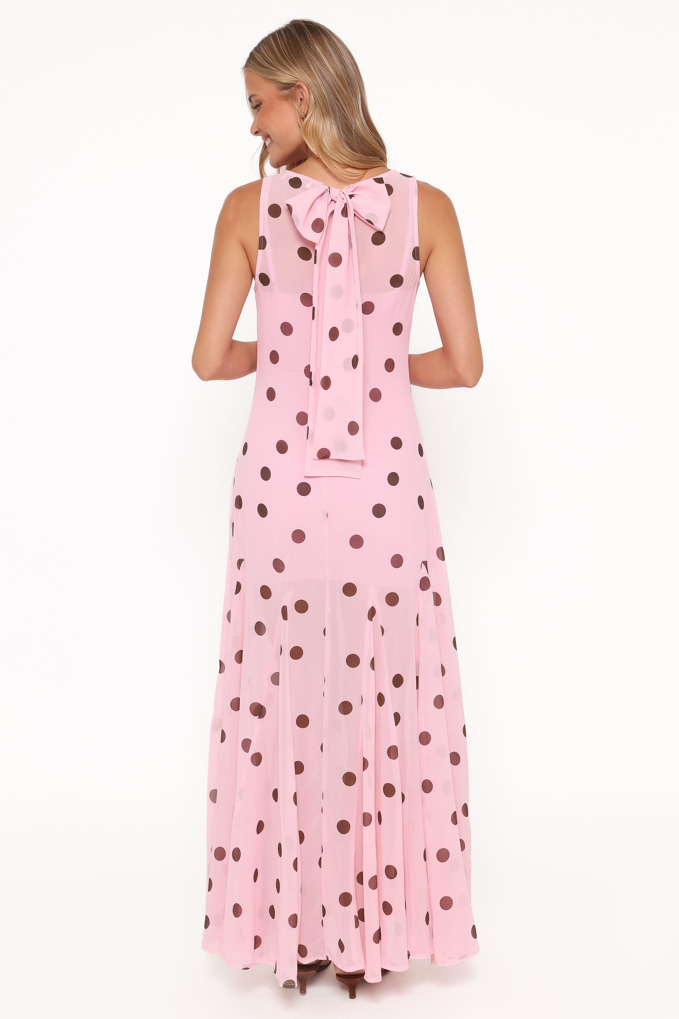 Petal and Pup USA DRESSES Keani Maxi Dress - Pink Polka Dot