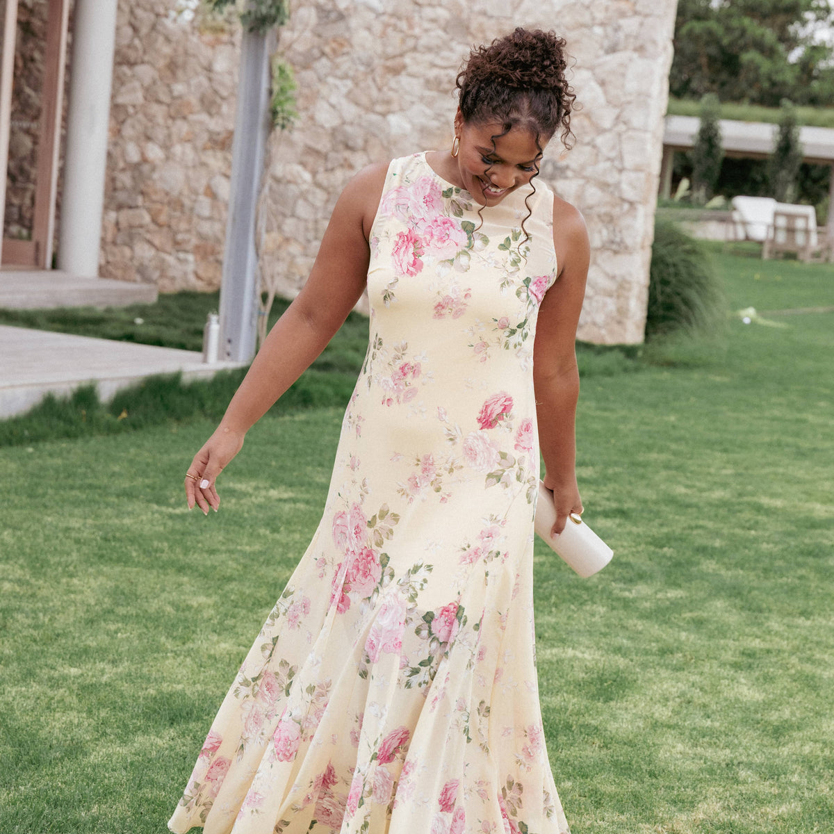 crop maxi dress Keani Maxi Dress - Yellow Floral
