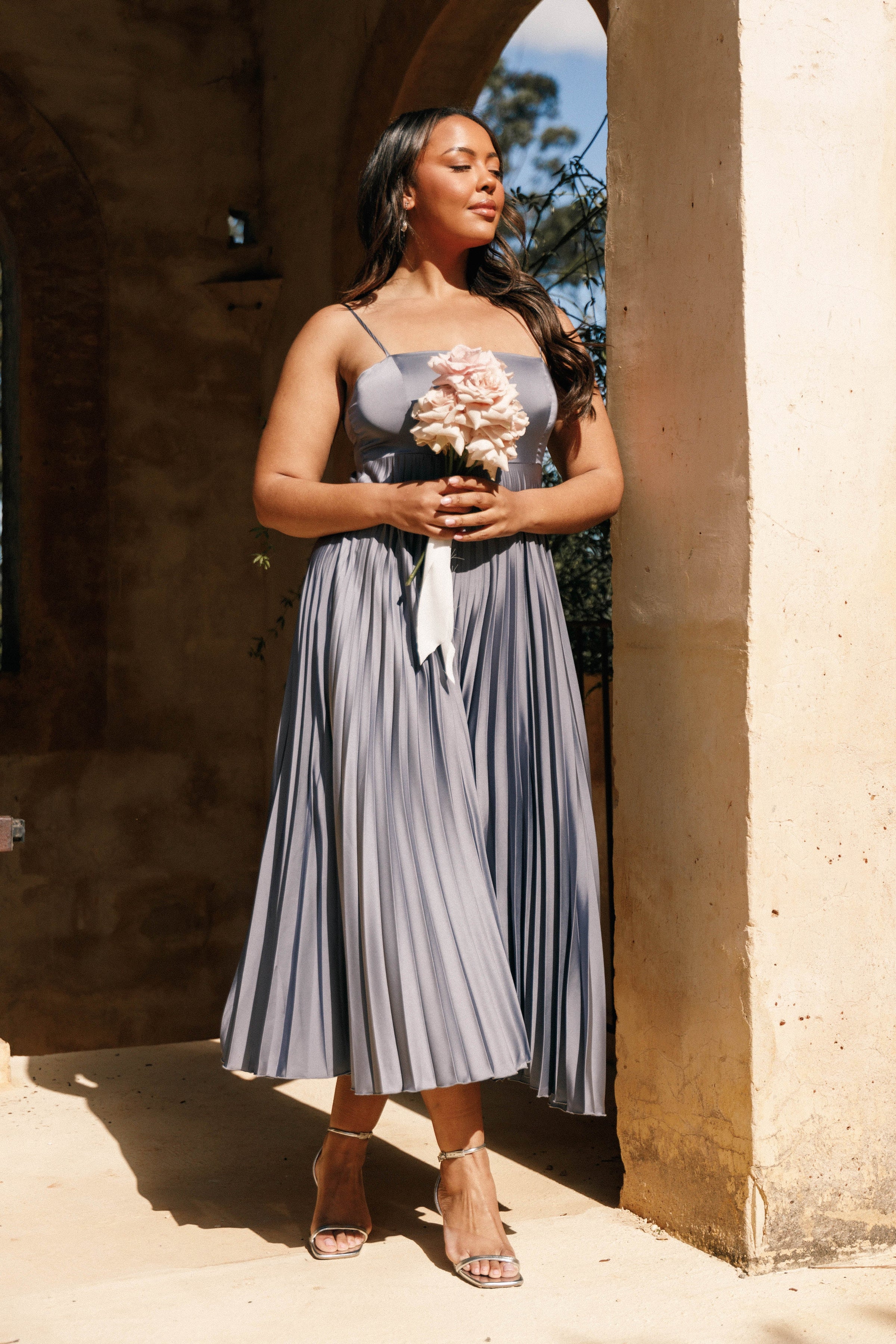 Petal and Pup USA DRESSES Keegan Maxi Dress - Steel Gray