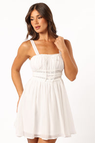 Petal and Pup USA DRESSES Keely Mini Dress - Off White