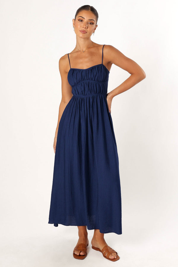 Petal and Pup USA DRESSES Kelani Luxi Midi Dress - Navy