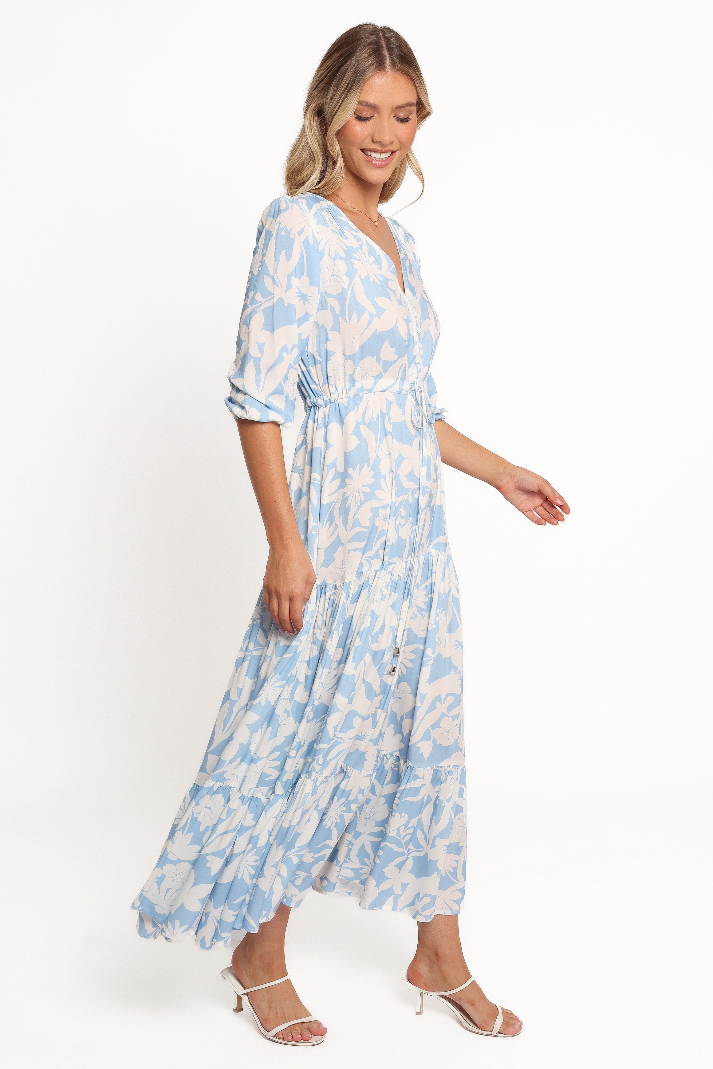 Petal and Pup USA DRESSES Kelda Dress - Blue Floral