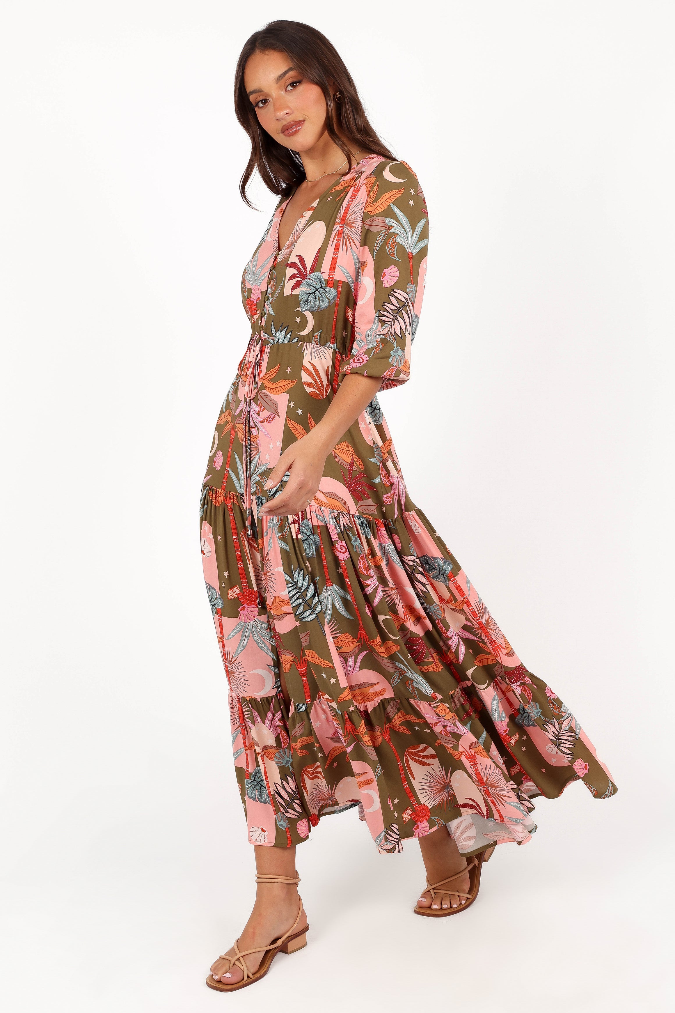 Petal and Pup USA DRESSES Kelda Dress - Green Multi