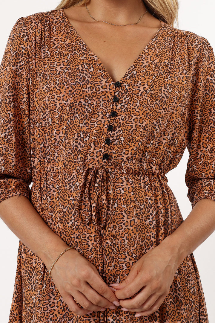 Kelda Dress Leopard Print Petal & Pup USA