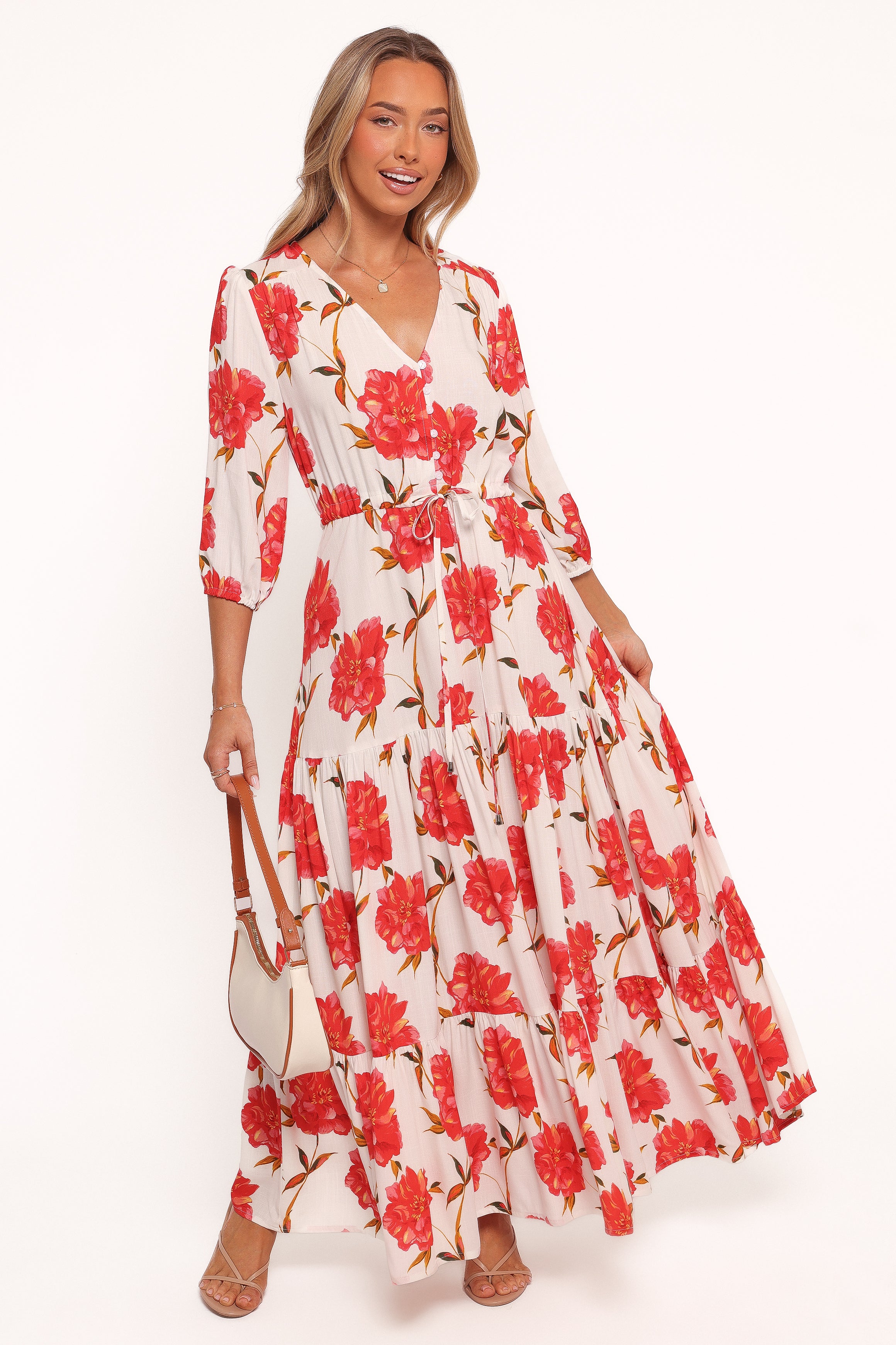 Petal and Pup USA DRESSES Kelda Dress - Red Floral