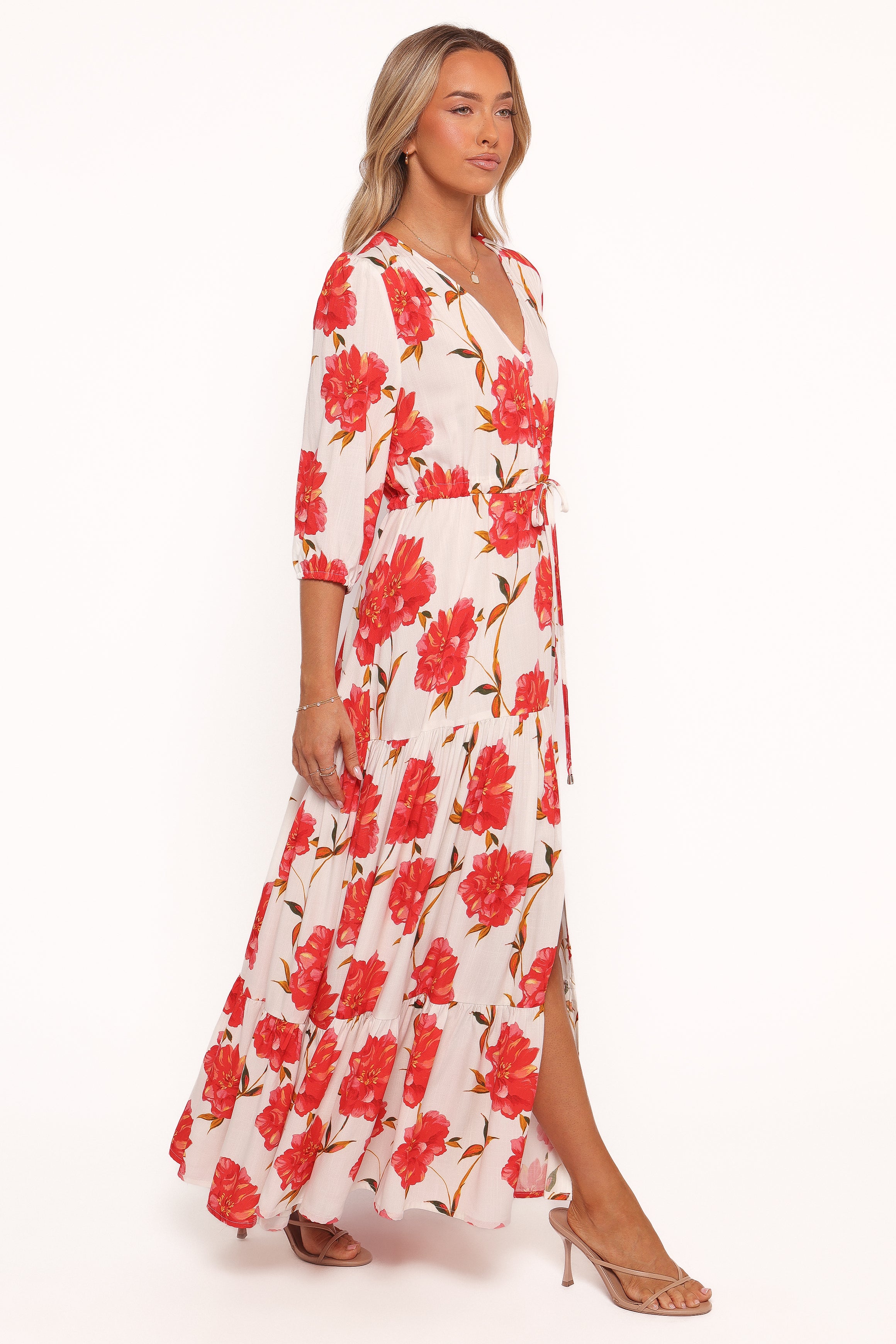 Petal and Pup USA DRESSES Kelda Dress - Red Floral