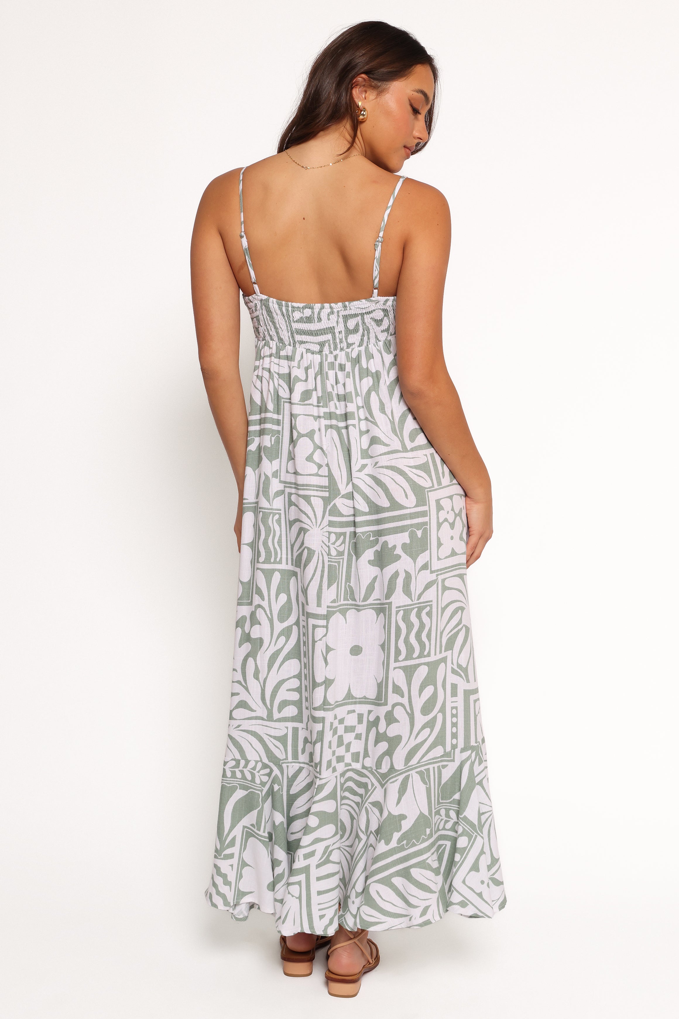 Petal and Pup USA DRESSES Kelsie Midi Dress - Sage Print