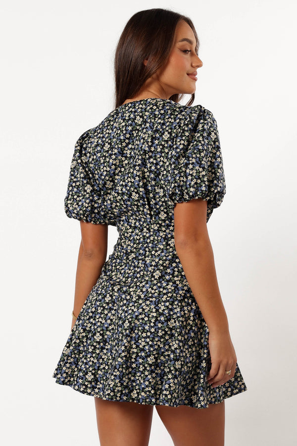 Petal and Pup USA DRESSES Kenn Wrap Mini Dress - Indigo Vanilla