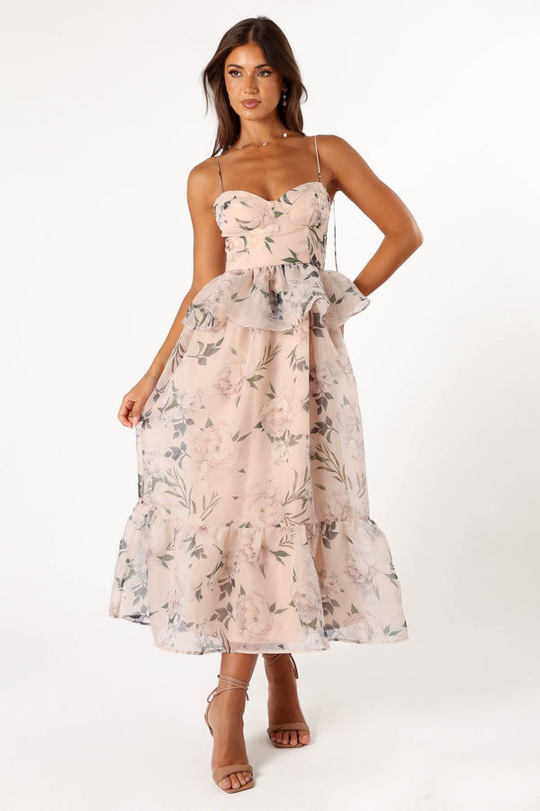 Petal and Pup USA DRESSES Kennie Midi Dress - Pink Floral