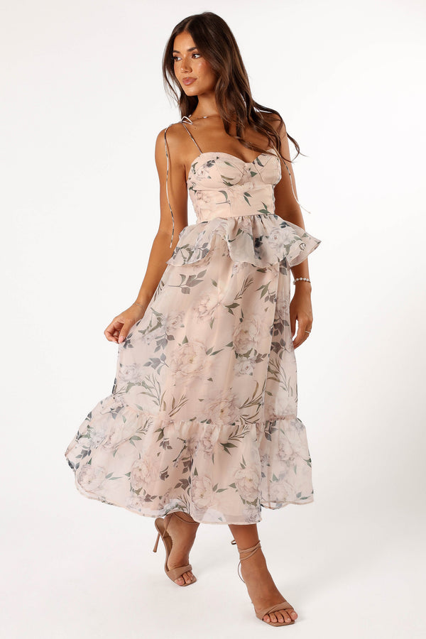 Petal and Pup USA DRESSES Kennie Midi Dress - Pink Floral