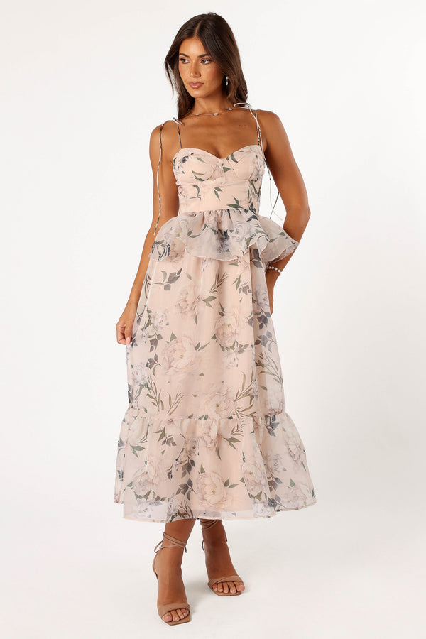 Petal and Pup USA DRESSES Kennie Midi Dress - Pink Floral