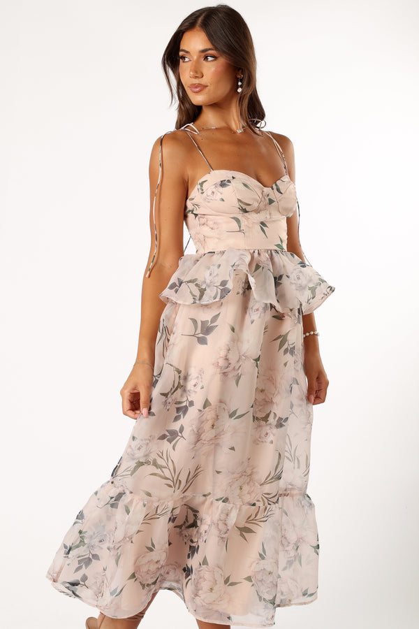 Petal and Pup USA DRESSES Kennie Midi Dress - Pink Floral