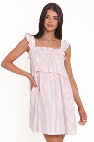 Petal and Pup USA DRESSES Keonia Mini Dress - Pink Stripe