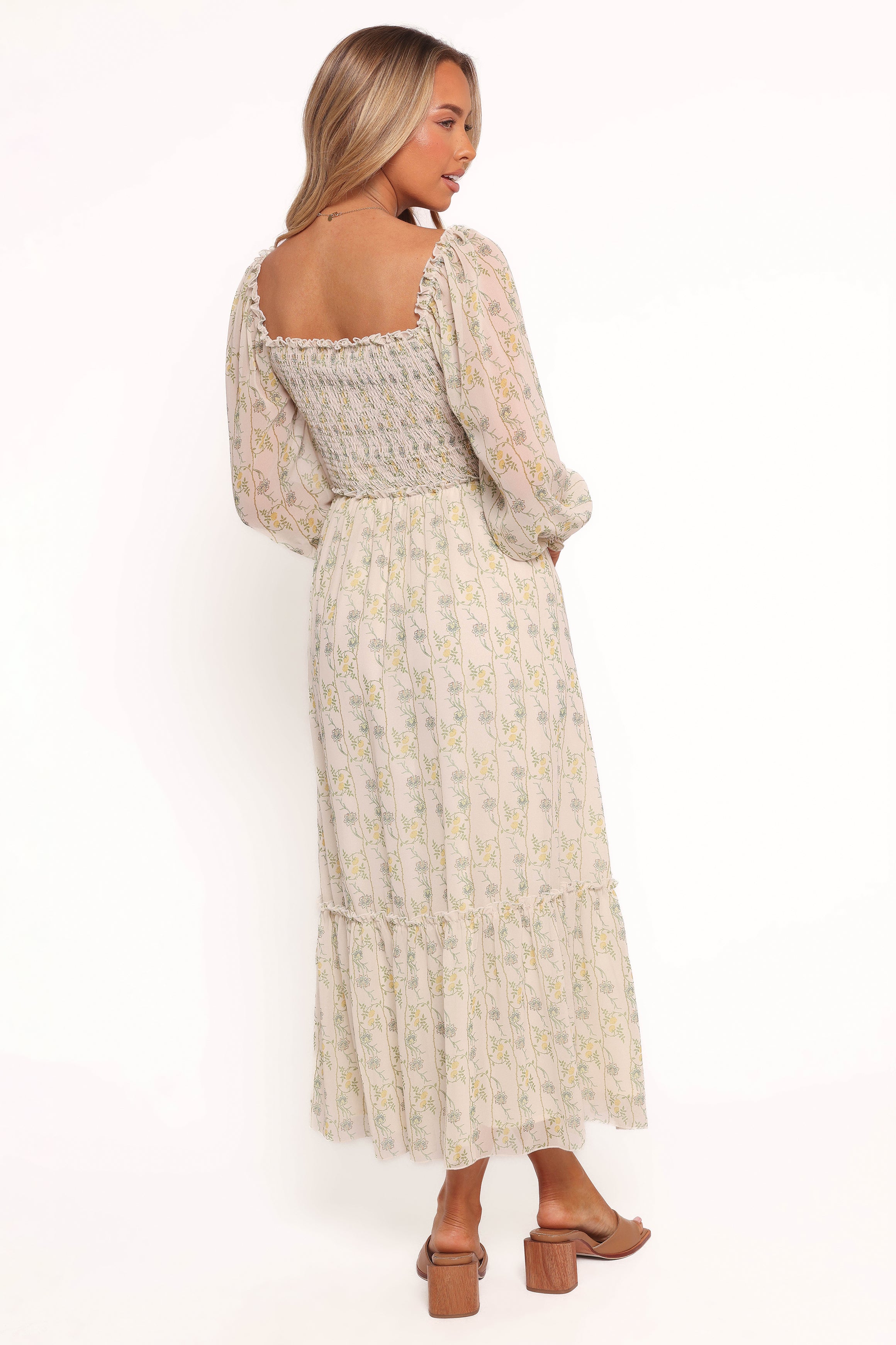 Petal and Pup USA DRESSES Keziah Long Sleeve Maxi Dress - Yellow Floral