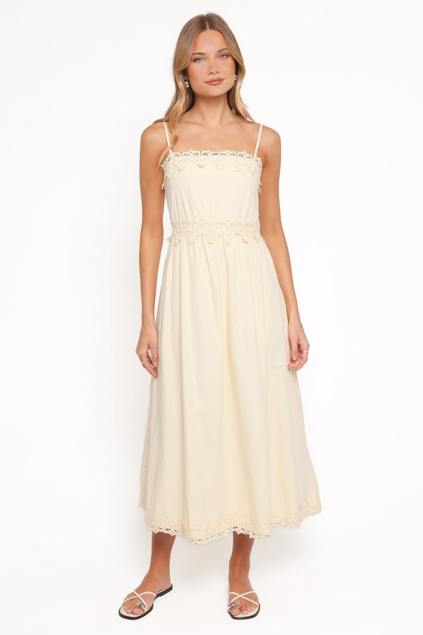 Petal and Pup USA DRESSES Kiana Midi Dress - Pale Yellow
