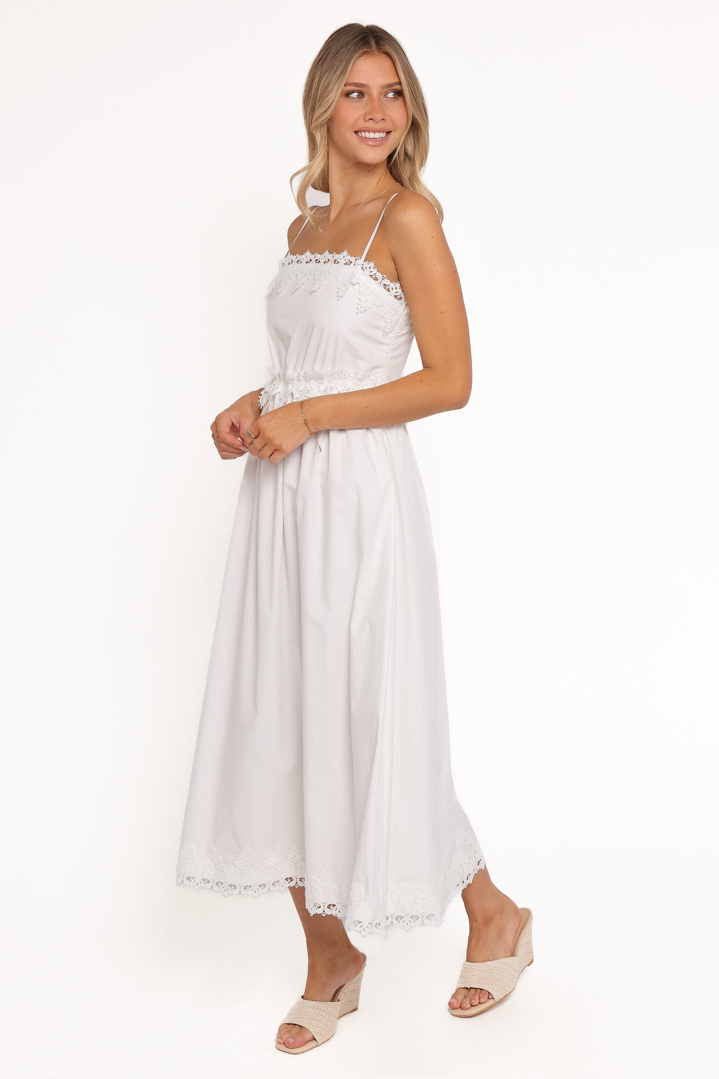 Petal and Pup USA DRESSES Kiana Midi Dress - White