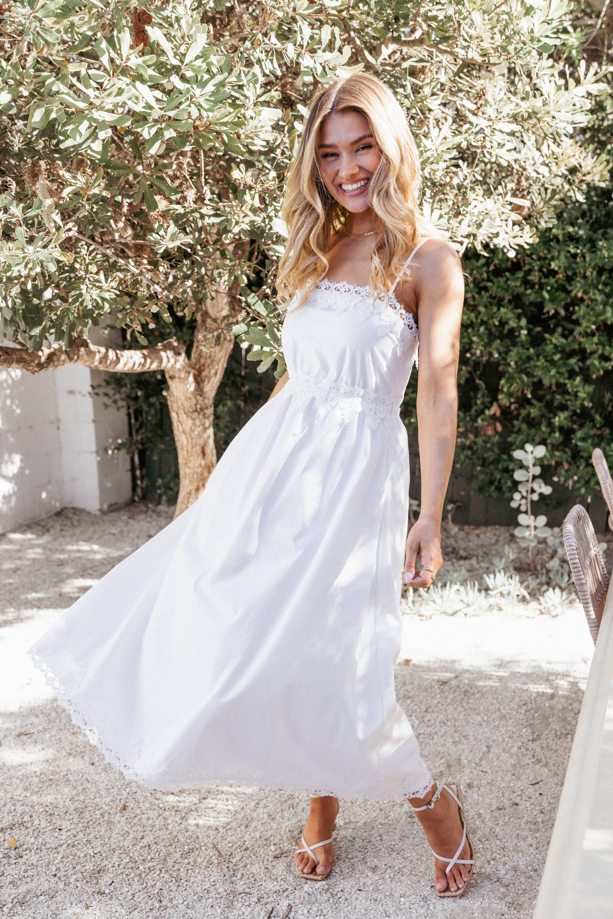 Petal and Pup USA DRESSES Kiana Midi Dress - White