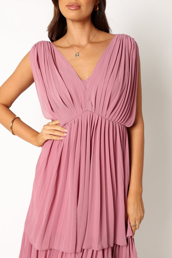 Petal and Pup USA DRESSES Kiara Tiered Midi Dress - Orchid Purple