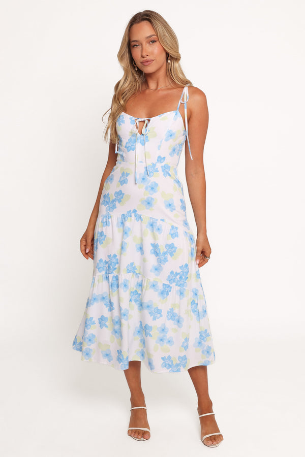 Petal and Pup USA DRESSES Kieran Midi Dress - Blue Floral (Hold for Rack)