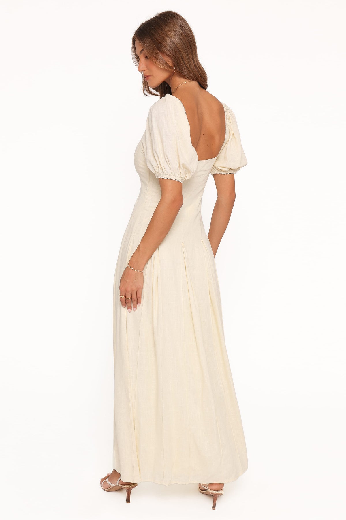 one side off shoulder dress Petal & Pup Women's Charmed Asymmetric Dress - White