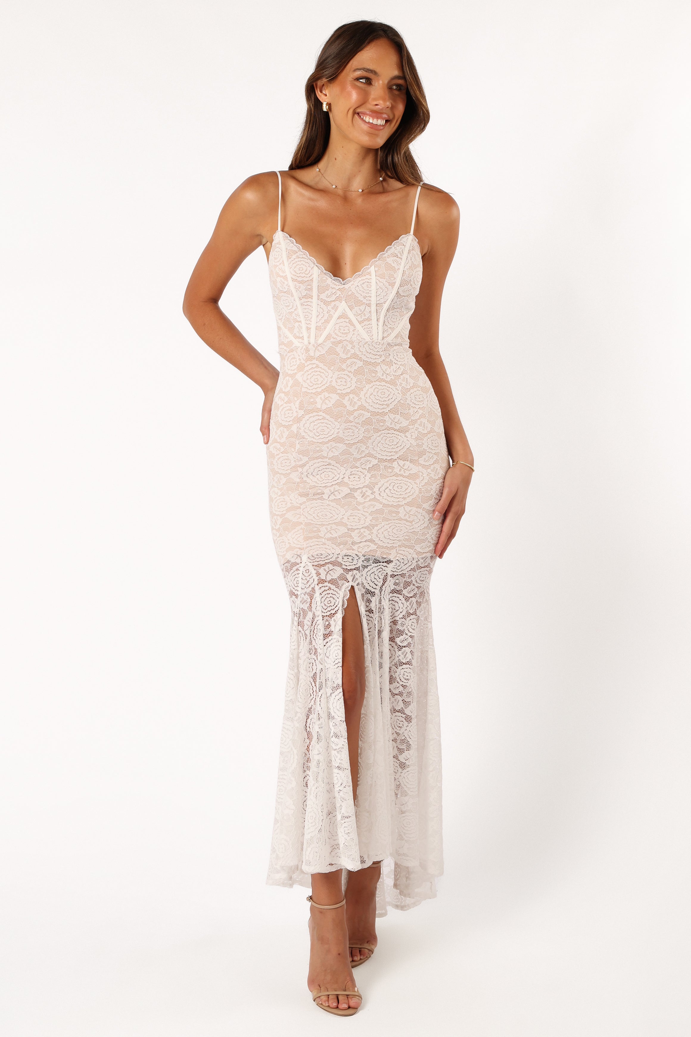 Kinny Lace Maxi Dress - White - Petal & Pup USA