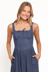 Petal and Pup USA DRESSES Kinslee Midi Dress - Denim