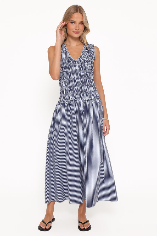 Petal and Pup USA DRESSES Kirrilee Maxi Dress - Blue Stripe