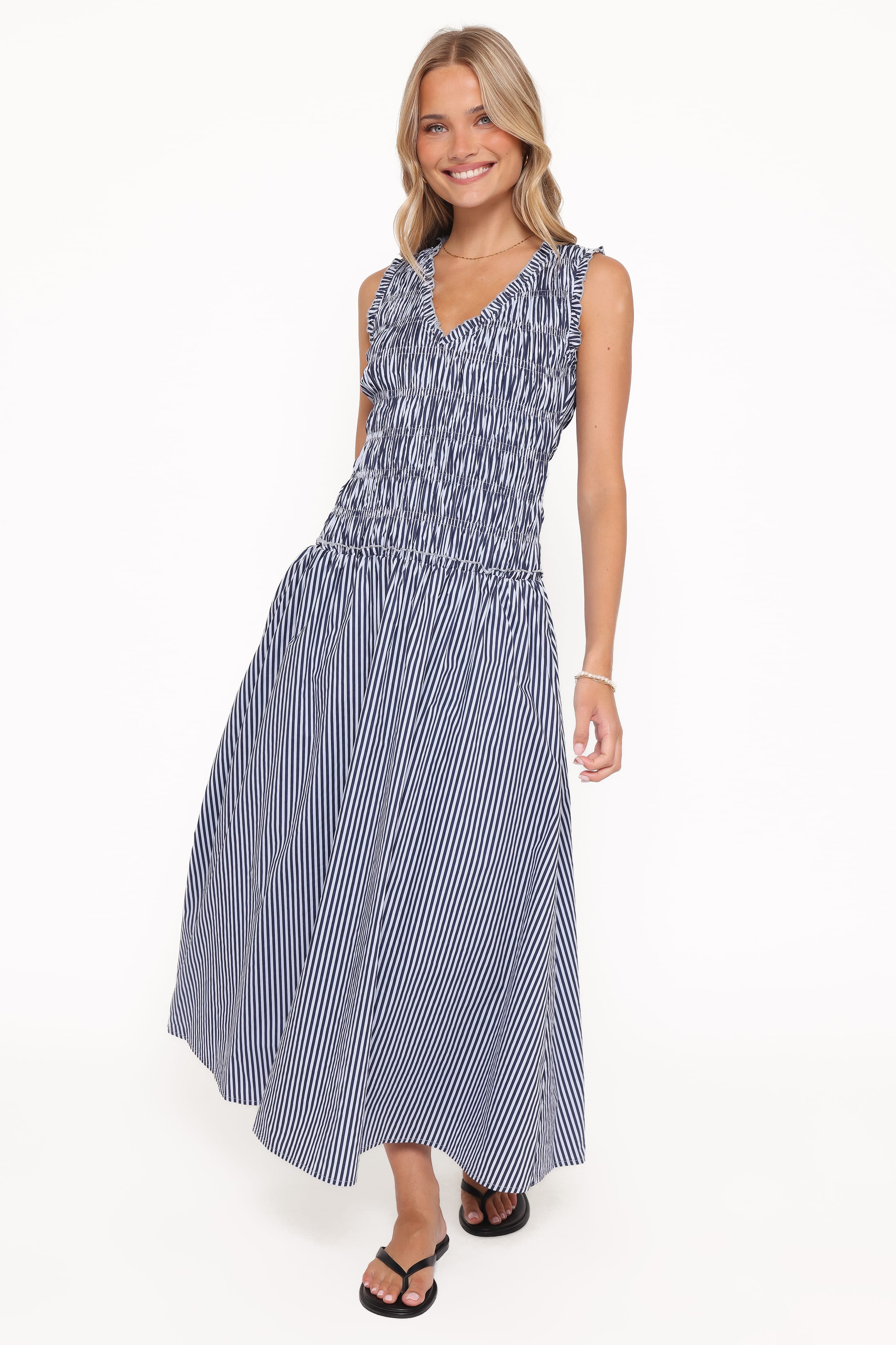 Petal and Pup USA DRESSES Kirrilee Maxi Dress - Blue Stripe