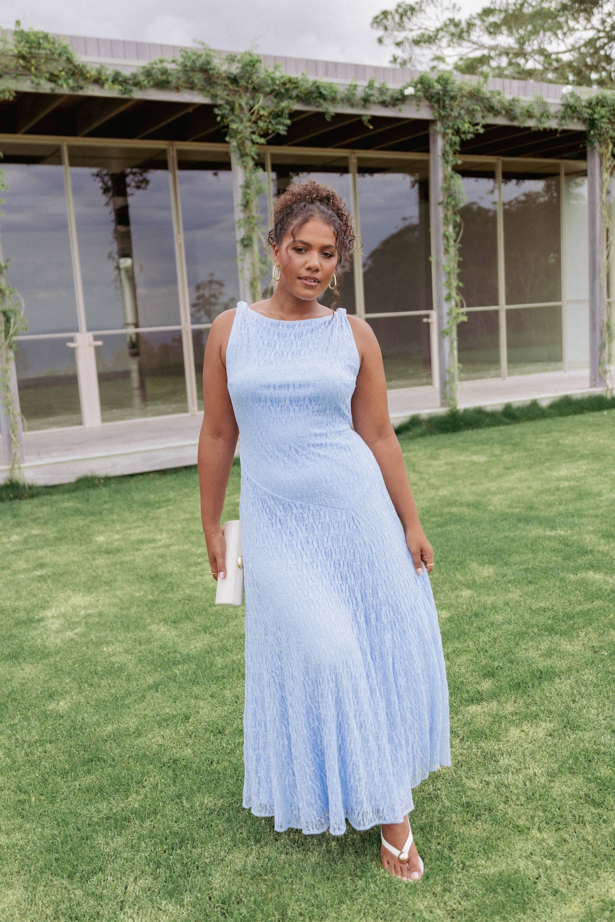 maxi lace dress petite Kirsten Lace Maxi Dress - Cornflower Blue
