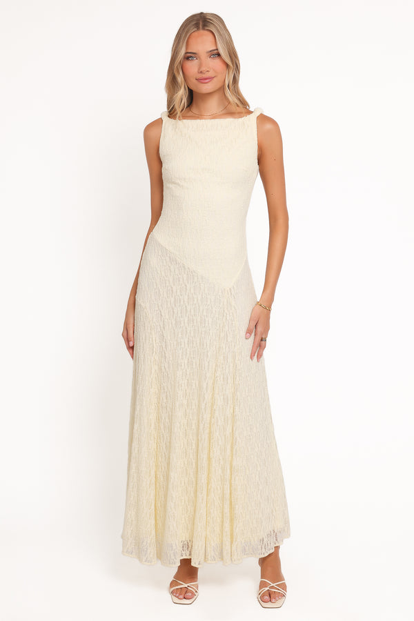 Petal and Pup USA DRESSES Kirsten Lace Maxi Dress - Yellow