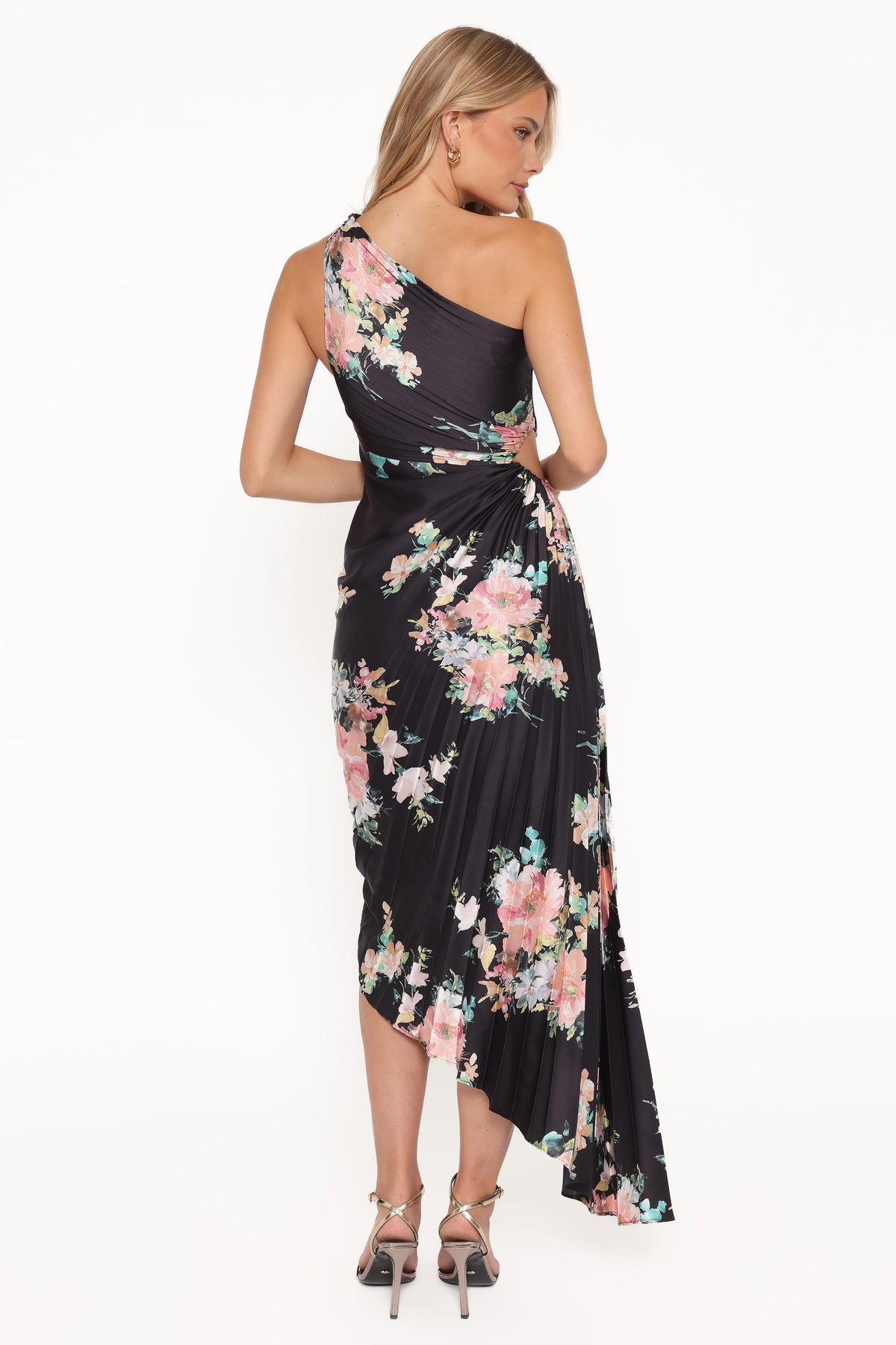 kleo floral print asymmetric cocktail dress Flossy Maxi Dress