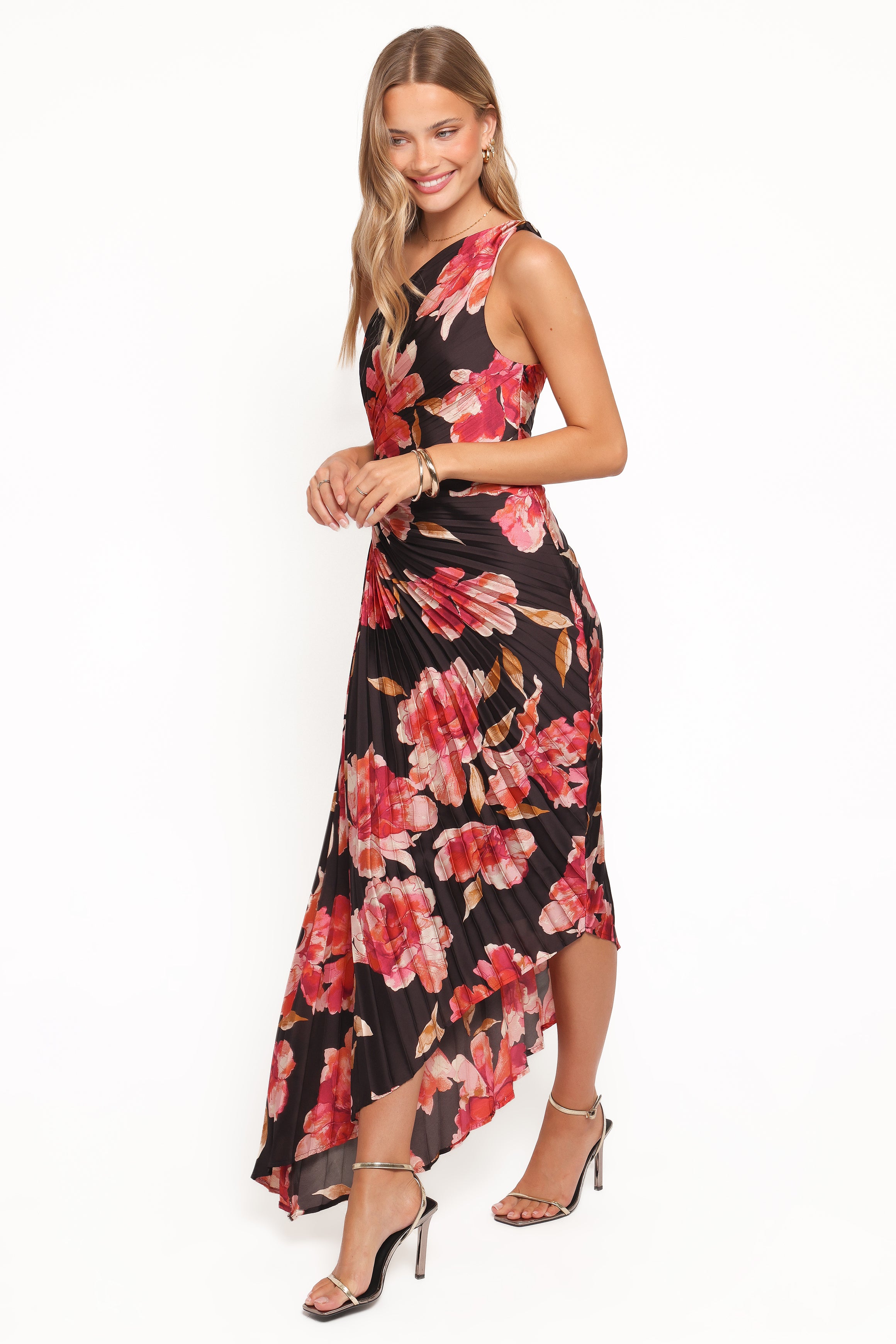 Petal and Pup USA DRESSES Kleo One Shoulder Maxi Dress - Midnight Orchid