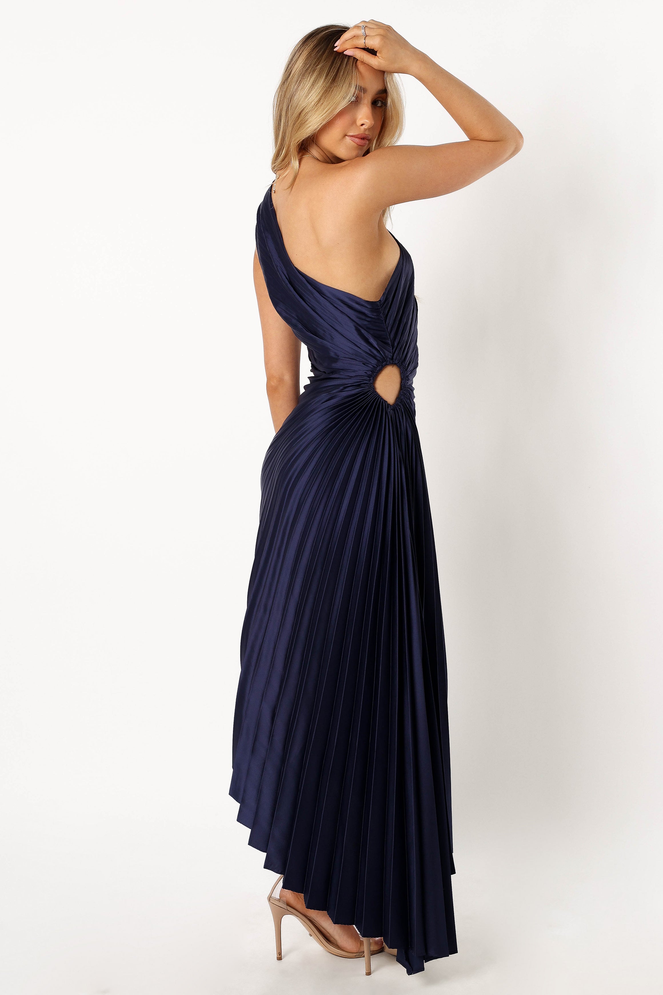 Kleo One Shoulder Maxi Dress Navy Petal Pup USA